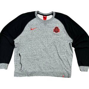 Ohio State Buckeyes Nike Black & Gray Embroidered Crew Neck Sweatshirt, Men's 2X